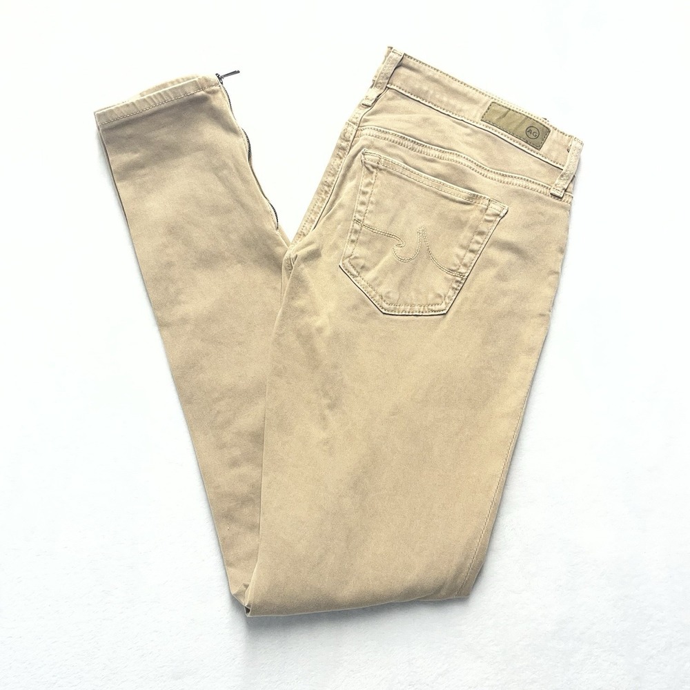 AG Adriano Goldschmied Ankle Zip-up Legging Skinny Jeans Women 24R Khaki